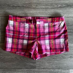 Old Navy Vintage Y2K 2000s Women’s Pink Plaid Ultra Low Waist Shorts Small
